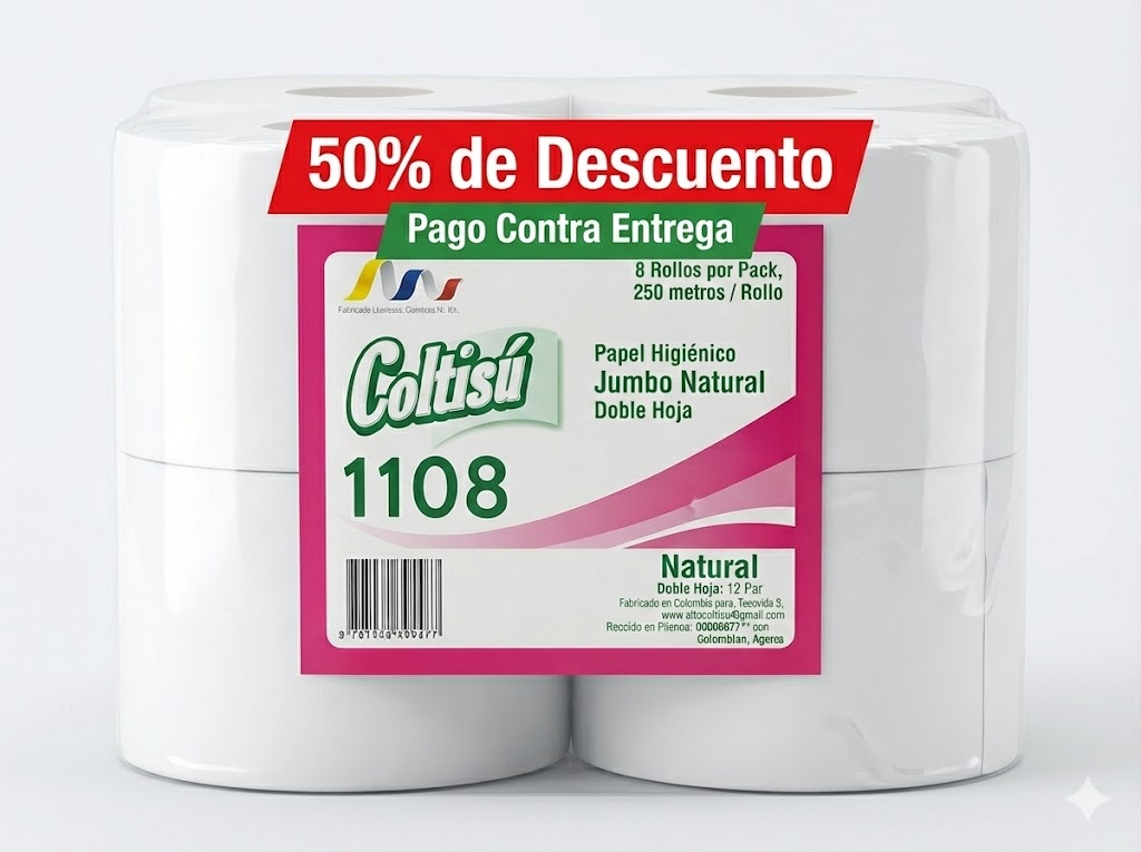 Papel Higiénico Jumbo Natural Doble Hoja