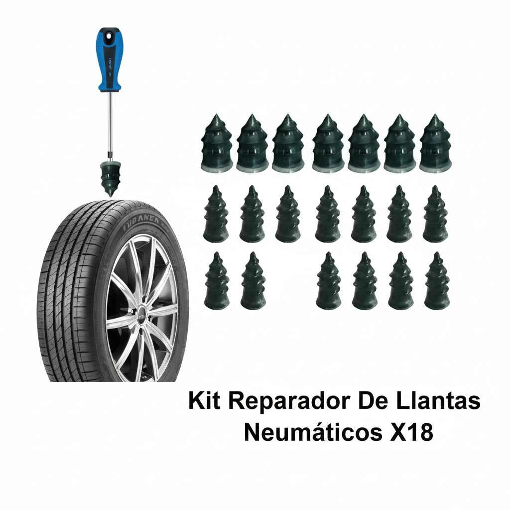 KIT REPARADOR DE LLANTAS NEUMATICOS X18
