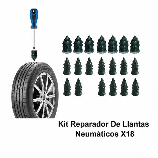 KIT REPARADOR DE LLANTAS NEUMATICOS X18